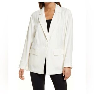 Open Edit Unstructured Blazer Medium ivory normcore minimalist designer office